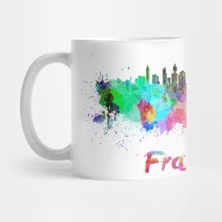 Frankfurt skyline in watercolor Mug